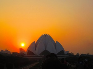 Sunset at Lotus Temple