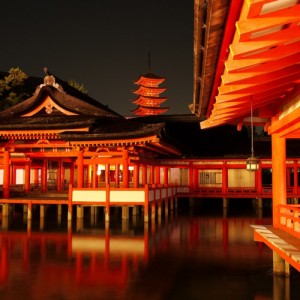 Itsukushima Shrine at Night