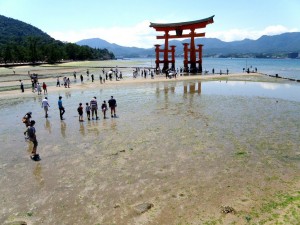 Itsukushima Shrine in Low Tide