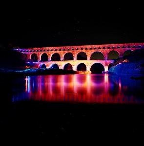Night View at Pont du Gard