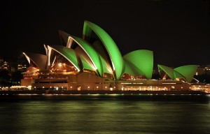 Opera House Green Light On The Night