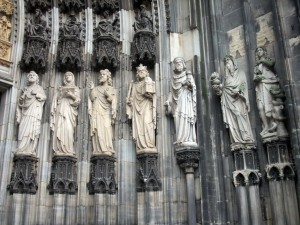 Statue of Cologne Cathedral Outside