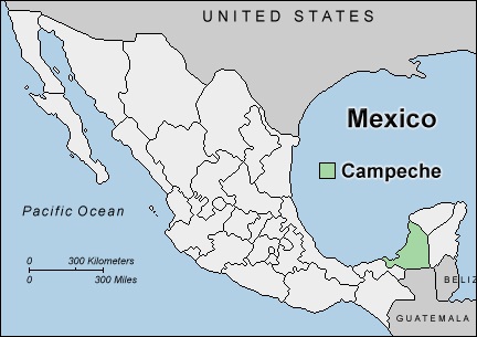 campeche map fortified facts town historical