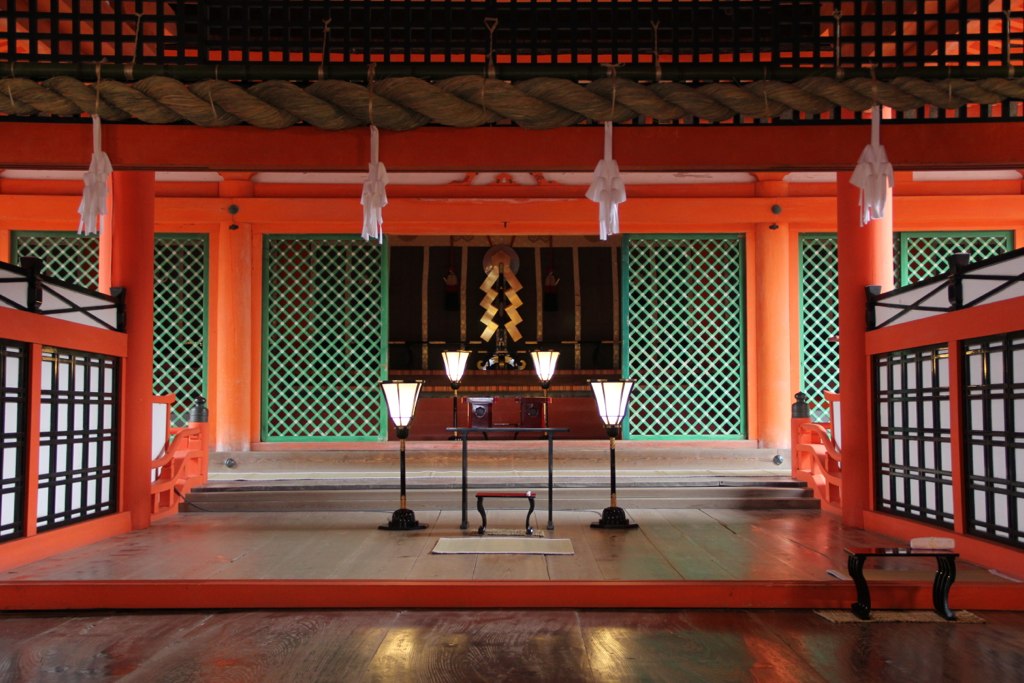 Inside of Itsukushima Shrine.