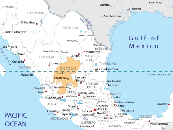 Where Is Zacatecas Mexico On A Map - Sam Leslie